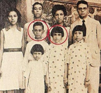 赌王何鸿燊老照片,年轻帅气逼人,图五四姨太坐怀嬉戏